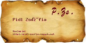 Pidl Zsófia névjegykártya